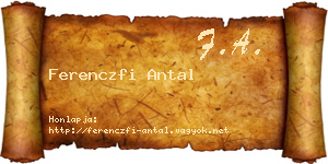 Ferenczfi Antal névjegykártya